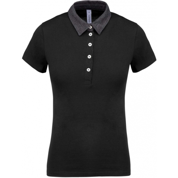 LADIES' TWO-TONE JERSEY POLO SHIRT