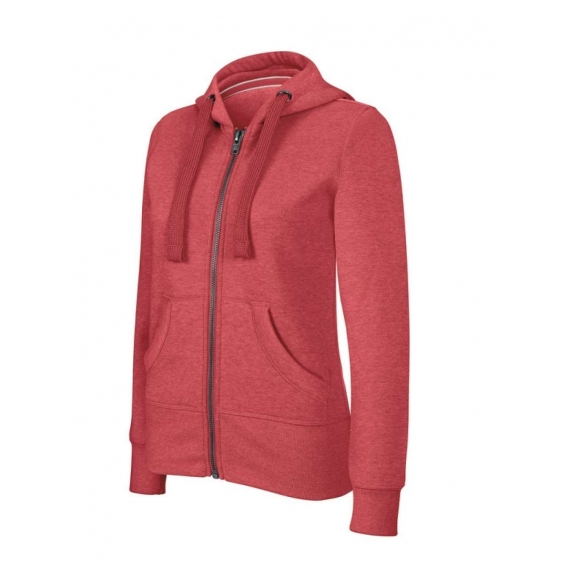 LADIES' MELANGE FULL ZIP HOODED SWEATSHIRT