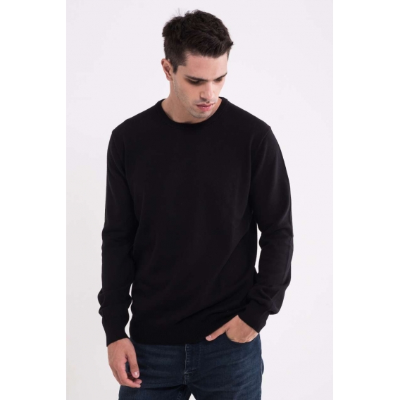 MEN’S CREW NECK FINE GAUGE COTTON PULLOVER