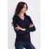 LADIES’ V-NECK FINE GAUGE COTTON PULLOVER