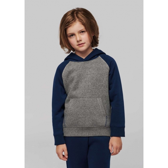 KIDS' TWO-TONE HOODED SWEATSHIRT