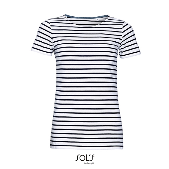 Women`s Round Neck Striped T-Shirt Miles