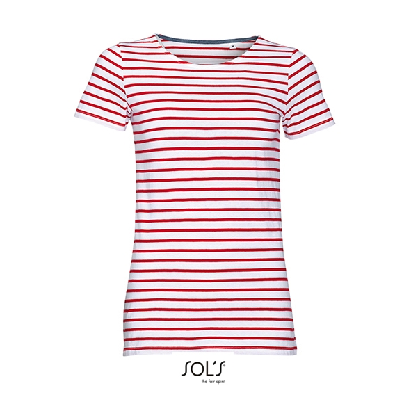 Women`s Round Neck Striped T-Shirt Miles