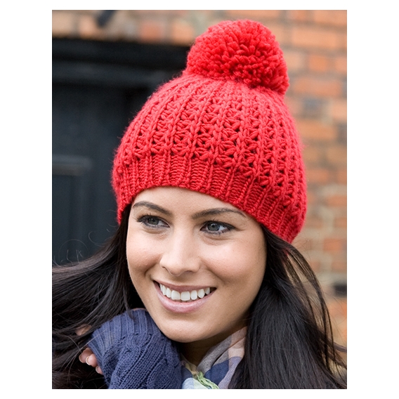 Knitted Flute Pom Pom Hat