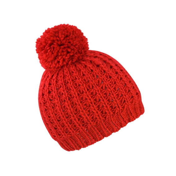 Knitted Flute Pom Pom Hat